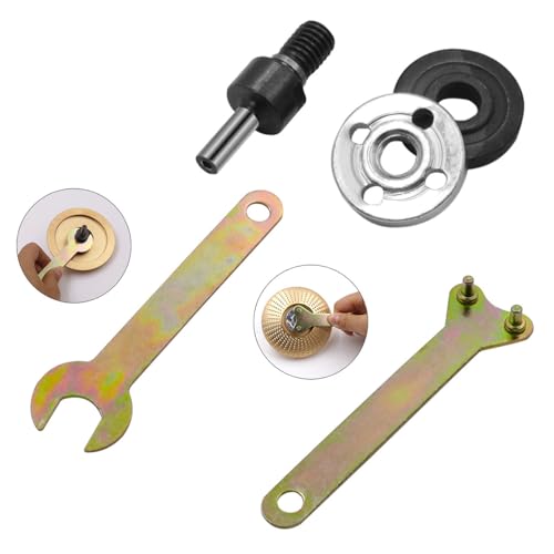10 Pack Grinder Flange Angle Wrench Spanner with Metal Lock Nut and Connecting Rod Shank Mandrel Arbor Adapter Repair Kit Tool for Electric Hand Power Drill Grinders