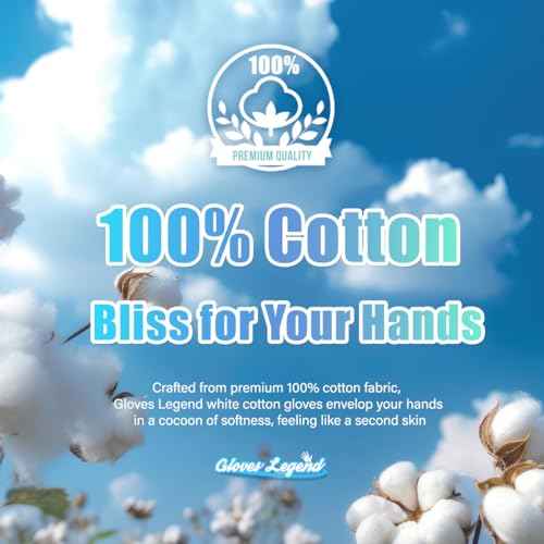 100% Cotton White Gloves For Work Safety Jewelry Coin Silver Inspection For Men and Women