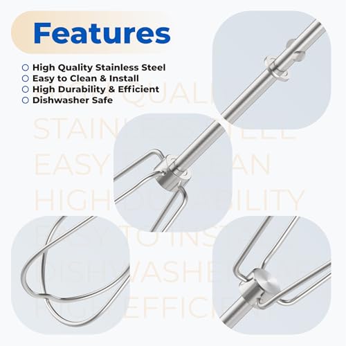 KitchenAid Hand Mixer Beater Attachments W10490648 Stainless Steel – 2 Pack