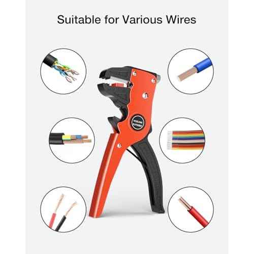 VCELINK Automatic Quickstrip Wire Stripper and Cutter, Professional Quick Strip Wire Stripper, 2 in 1 Adjustable Electrical Cable Wire Stripping Tool&Eagle Nose Self-Adjusting Wire Pliers, Black