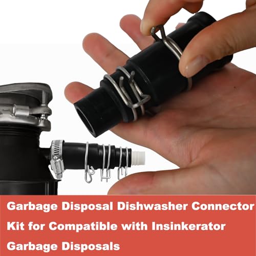 Garbage Disposal Dishwasher Connector Kit with Hoses and Clamps - Universal Fit