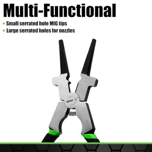 Grip 9" Multi-Purpose Mig Welding Pliers - Carbon Steel - Spring Loaded - Trimming Mig Wire, Holding Mig Tips or Nozzles, Removing Splatter - Home, Garage, Workshop