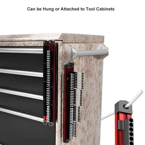 1/4 Hex Bit Organizer,40 Holes Slidable Screwdriver Bit Rail Holder with Aluminum Alloy Magnetic Base for Drill Bits Storage