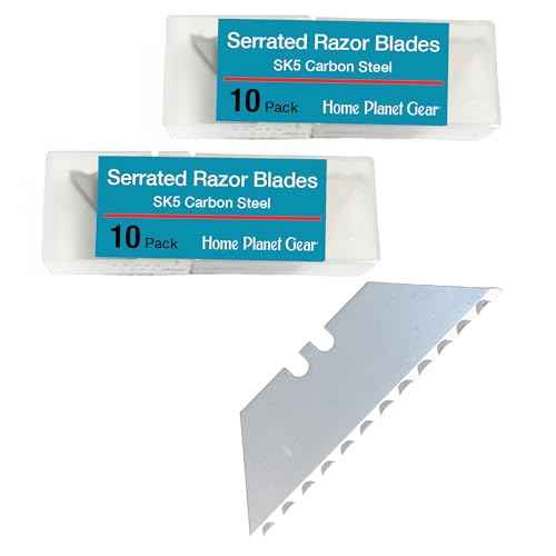 Serrated Blades for Utility Knife ? TWO 10 Packs Heavy Duty Saw Razors for Box Cutter in Convenient Storage Box ? Serrated Edge Razors 10 Packs, Standard Size - Fits Most Cutters & Knives