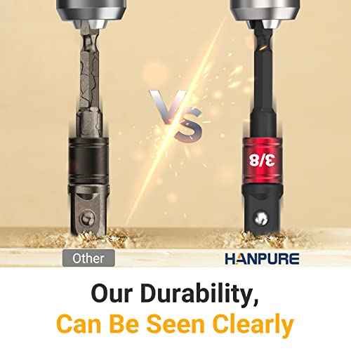 Impact Socket Adapter Set for Drill - Tools for Men Gadgets 1/4" 3/8" 1/2" Impact Grade Driver Bit Set Extension Bit with Holder Ratchet Wrench Nut Hex Drive Adapter Hand Power Accessories Cool Stuff