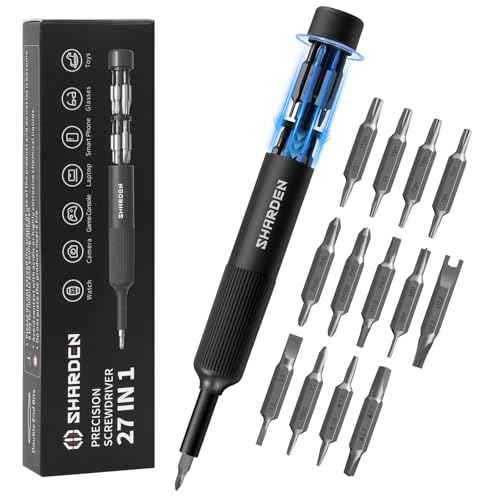 Sharden 27-in-1 Precision Screwdriver Set Multi Bit Small Screwdriver Magnetic Mini Screwdriver Set Pen Style Manual Repair Tool Kit For Eyeglass, Watch, Computer, Jewelers, Laptop, Electronics, Phone