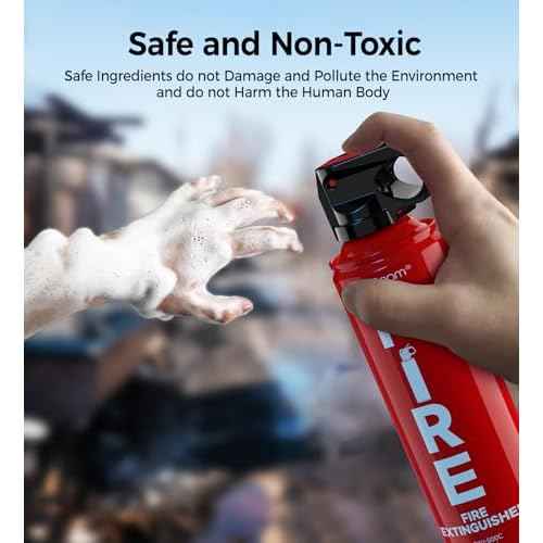 Fire Extinguisher for Home 1Pack, Kitchen, Car, and Grill,Ompact Water-Based A, B, C, K Extinguisher with 6-Year Warranty and Easy Storage.