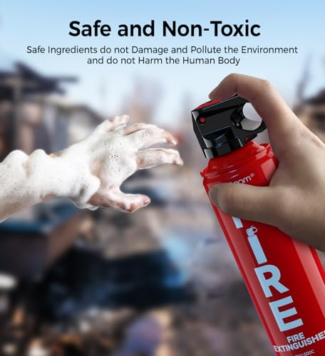 AmzBoom 2-Pack Fire Extinguishers for Home, Car, Kitchen & Grill - Eco-Friendly, Compact, Multi-Use Safety Equipment