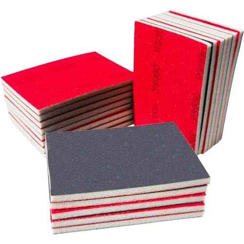 20 PCS 3 x 4 Inch 3000 Grit Sanding Sponge - Ultra Fine Hook-and-Loop Backing Sanding Sponges Pads - Soft Foam Sand Block Wet Dry Sandpaper for Model Plastic Toy Drywall Metal Wood Furniture Polishing
