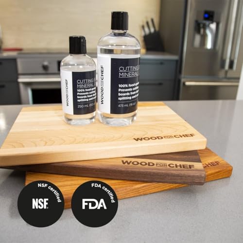 WoodForChef Clear Food Grade Mineral Oil (8.5 oz) | Food Safe for Cutting Boards & Kitchen Utensils