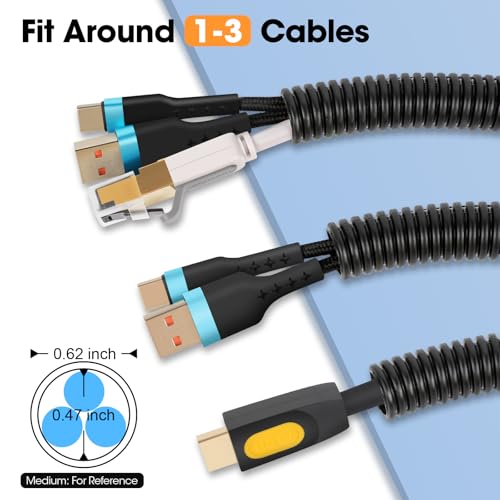 YesBes 120 ft Black Split Wire Loom 1/2 Inch Conduit for Electrical & Automotive