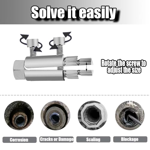 Broken Pipe Extractor Tool, Broken Bolt & Screw Remover, Extract Stripped Threads, Damaged Pipes and Faucet Valves, for 1/2¡±, 3/4¡±, 1¡± Pipes