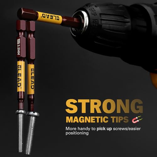 ELEAD 21-Piece Impact Hex Drill Bit Set - SAE & Metric, Durable Magnetic Allen Keys