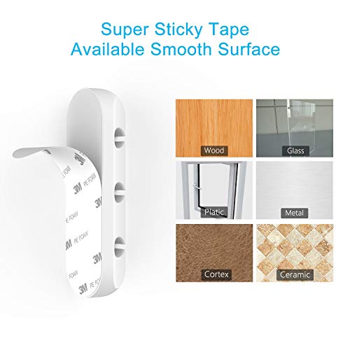 INCHOR White Cord Organizer for Desk - Cable Clips 2 Pack