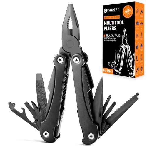 14 IN 1 Multitool Pliers with Pocket Clip, Portable Multi Tool, Pocket Knife Camping Multitool, Needle Nose Pliers with Replaceable Wire Cutters, Screwdrivers, Saw - Gifts for Men, Dad, Husband