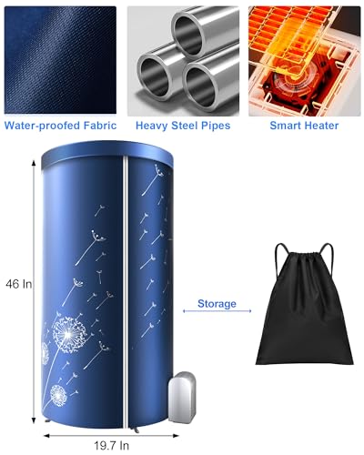 KASYDoFF Portable Clothes Dryer 46-Inch 1000W Compact Travel & Home Dryer