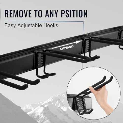 Wall Mount Tool Storage Rack, Heavy Duty Garage Storage Tool Organizer, Garden Tool Wall Hooks and Hangers, Hold Up to 350lbs (Black 6pcs)