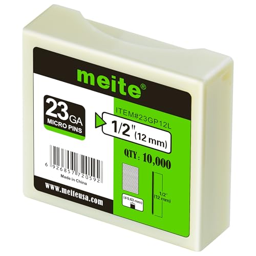 Meite 23 Gauge Pin Nails, 10,000 Count 1/2-Inch Micro Headless Galvanized Nails - Listing Variation 1