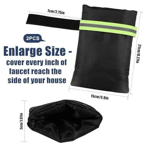 2Pack Outdoor Faucet Covers for Winter Freeze Protection, 8.5¡Èx5.9¡Èx1.9¡È Thicker Hose Bib Insulation Cover Waterproof & Frost Free Outside Spigot Cover Bags Insulated Covers with Reflective Strips