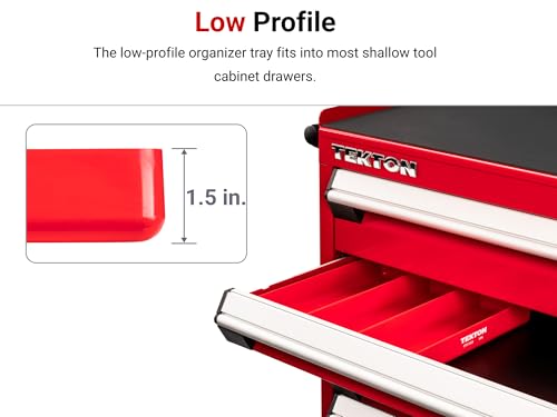 TEKTON 3-Compartment Organizer Tray, Black, 3.4 x 10.3 in, 1.5 in H