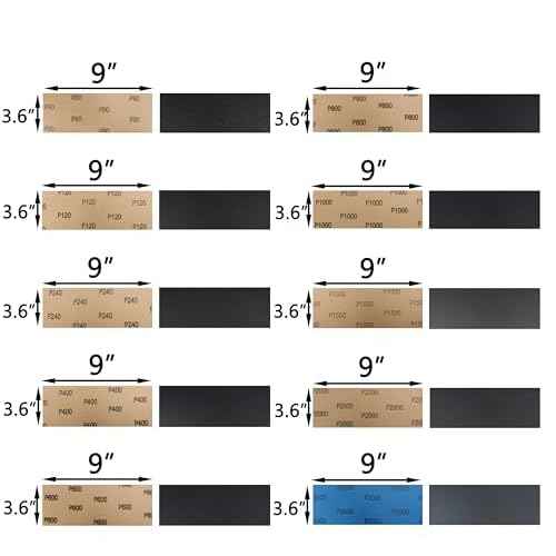60 Pcs 9x3.6 Inch 10 Grit Mixed Packing Wet and Dry Sandpaper Sheets, Woodworking Furniture/Automobiles/Metal/Lacquer Polishing Sanding Sheets, 80/120/240/400/600/800/1000/1500/2000/3000 Grit