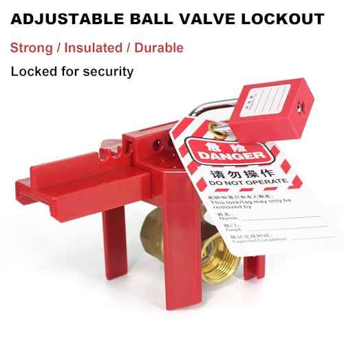 Ball Valve Lockout,Adjustable Ball Valve Lockout Device,for 1/2"-2-1/2" Outside Pipe Diameter,Outdoor Water Spigot Lock Industrial Faucet Handle Locks Pipeline Valve Locking Device(2pack£©