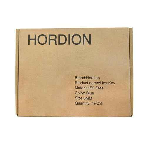 Hordion 4 Pcs 3mm Ball End Hex Key Wrench, L Shaped Long Arm Allen Wrench S2 Steel Repairing Tool for Bicycle Furniture Equipment