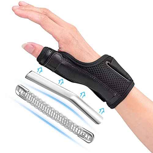 Thumb Brace,Thumb Spica Splint, Adjustable Breathable Wrist Splint Hand Brace for Right and Left Hand, Pain Relief, Wrist Support for Carpal Tunnel, Arthritis, Tendonitis, Sprains (Black, S)
