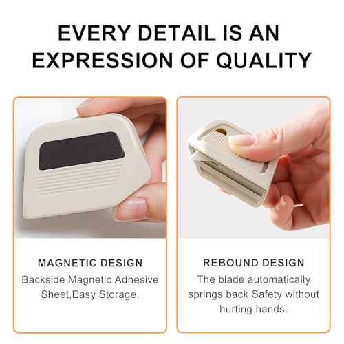 4-Pack Magnetic Box Cutter, Auto-Retract Unboxing Knife with Ceramic Blade for Cardboard Crafts and Daily Using, Kids Mini Package Opener Tool for Home Office Warehouse Use