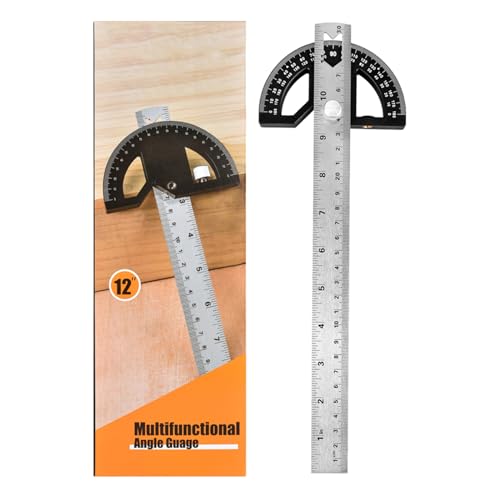Kurras 12-Inch Adjustable Protractor Angle Finder Ruler for Woodworking