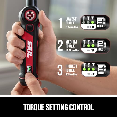 Skil Twist 2.0 Rechargeable 4V Cordless Screwdriver Set with Pivoting Head and 2 Bits