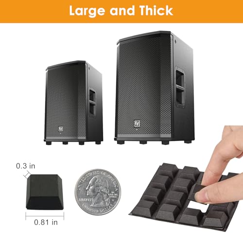 Large Black Rubber Feet for Electronics 16PCS Self-Adhesive Bumpers