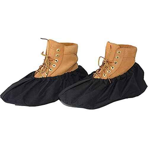 2 Pairs Non Slip waterproof Reusable shoe Covers for contrators and Carpet Floor Protection, Machine Washable. SMALL