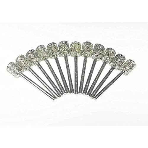 Luo ke 12 Pcs Diamond Burr, 1/8 Inch Shank Diamond Grinding Bits For Dremel Rotary Tool (Cylinder Head)