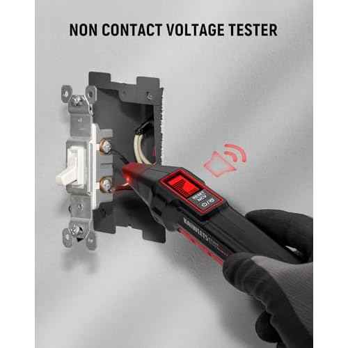 KAIWEETS Circuit Breaker Finder with LCD Display, GFCI Outlet Tester, Electrical Circuit Tracer Tool with NCV Test & Flashlight, Includes Carrying Case and Adapters- KT301P