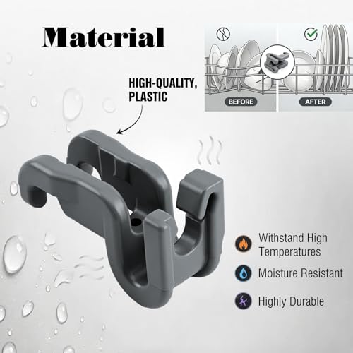 YunGlee Dishwasher Lower Rack Tine Pivot Clip for LG MEG64438901, AP6237066 – 1 Pack, Grey