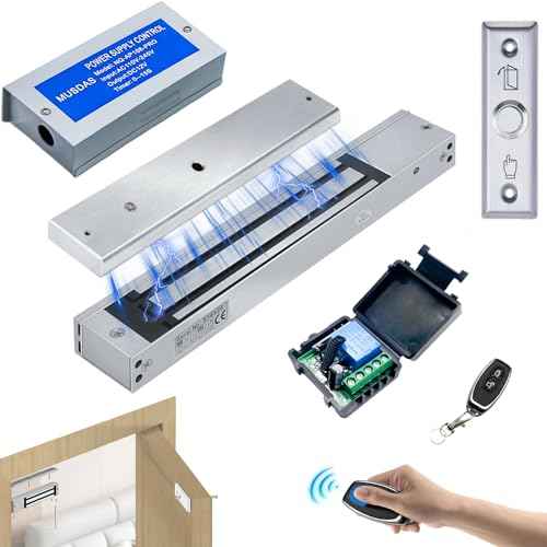 Upgrade Electric Magnetic Lock for Door 600lb Electromagnetic Door Lock Kit Access Control System, 2 Remote Control, Built-in Door Buzzer Entry System