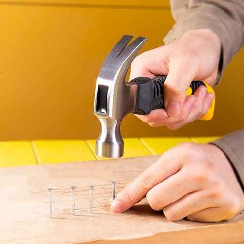 Small Claw Hammer, Kid Hammer,Mini Steel Head Small hammer Wood Hammer Solid wood handle claw hammer for House & DIY (black)