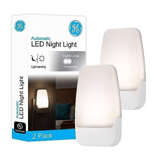 GE Plug-In Night Light 2 Pack Dusk to Dawn Sensor Warm White 3000K