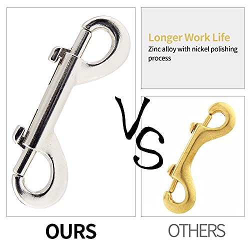 2.7 Inch Double Ended Bolt Snaps Hook, 6 Pcs, Silver - Durable & Weatherproof
