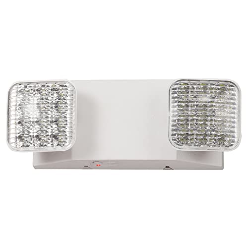 TANLUX 1 Pack White LED Emergency Lights with Battery Backup, Commercial Hardwired Exit Sign, UL Listed, 120/277V