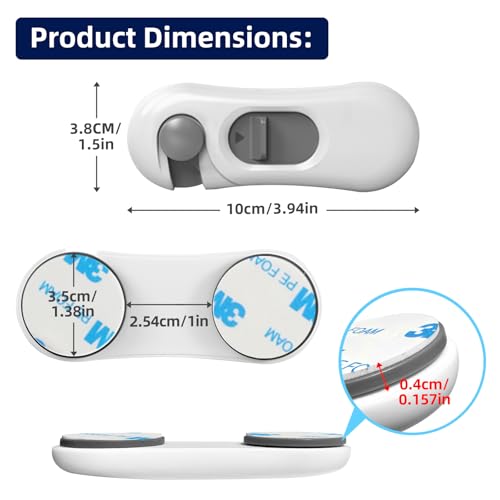 NiceTCU 5-Pack Child Proof Refrigerator Lock - White, Easy Install, No Damage