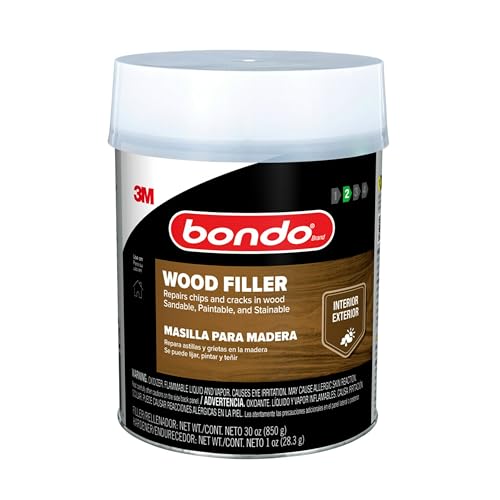 Bondo Wood Filler 30 oz with Hardener - 1 Ounce Quick Repair for Rotted Wood