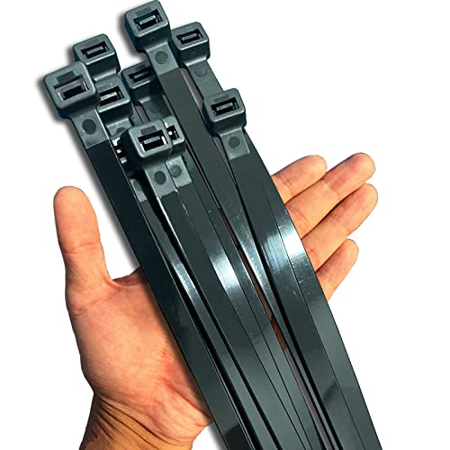 Yoyoellafa Heavy Duty Black Zip Ties 20 Inch 250lb, 40 Pack Outdoor Cable Wraps