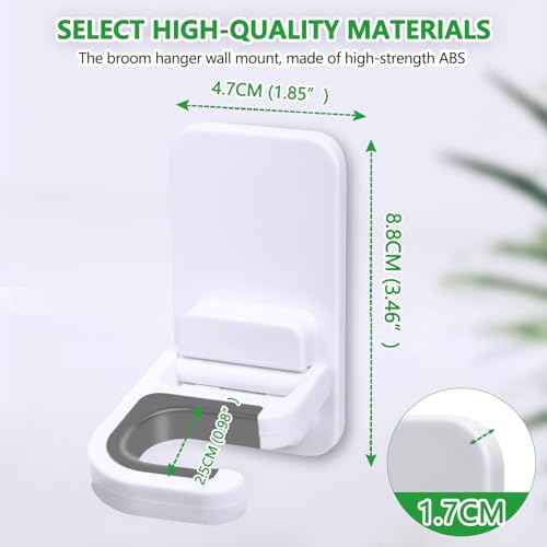 3pack Broom and Mop Holder Wall Mount No Drill Mop and Broom Gripper Mop Handle Hanger Household Cleaning Organizer, Holds up to 6 lb