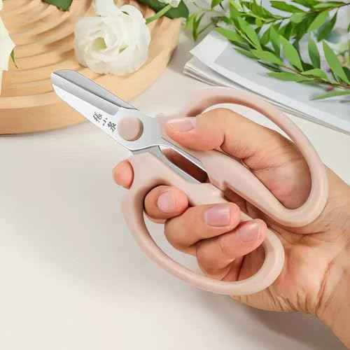 Professional Floral Scissors & Garden Shears - 3.38mm Stainless Steel, Ergonomic Wide Grip for Cutting Fresh Flowers, Florist Supplies, Pruning & Trimming (PINK)