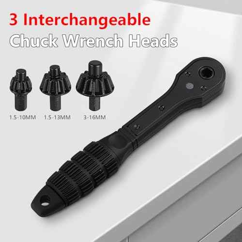 3-in-1 Ratchet Drill Chuck Key Wrench,Mini Ratchet Drills Chuck Spanner, Universal Chucks Key Replacement Tool for Drill, Wrench Drill Keys Chucks For Electric Drills And Power Tools