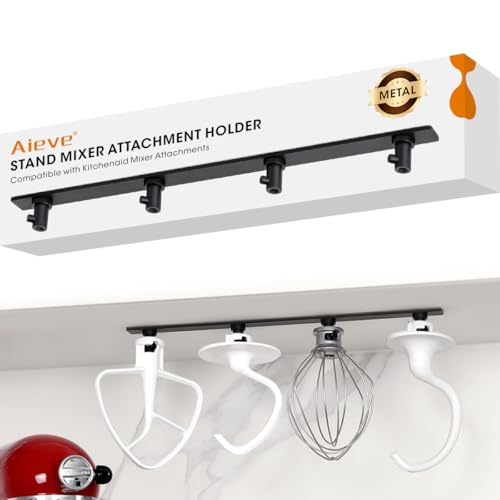AIEVE Black Metal Stand Mixer Attachment Holder for KitchenAid Accessories