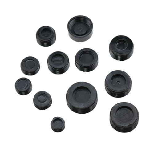 Carbon Brush Cover 48PCS 12 Sizes Black Plastic Carbon Brush Holder Caps Motor Brush Cover for Electric Hammer Grinding Machine Electric Saw Electric Mill etc