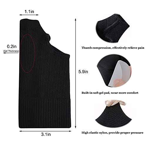 Thumb Wrist Support Braces,Breathable Thumb Compression Sleeves with Soft Gel Pads for Arthritis, Tendonitis, Comfortable Finger Splint for Relieve Hand Thumb Wrist Carpal Tunnel Joint Pain(1 Pair)